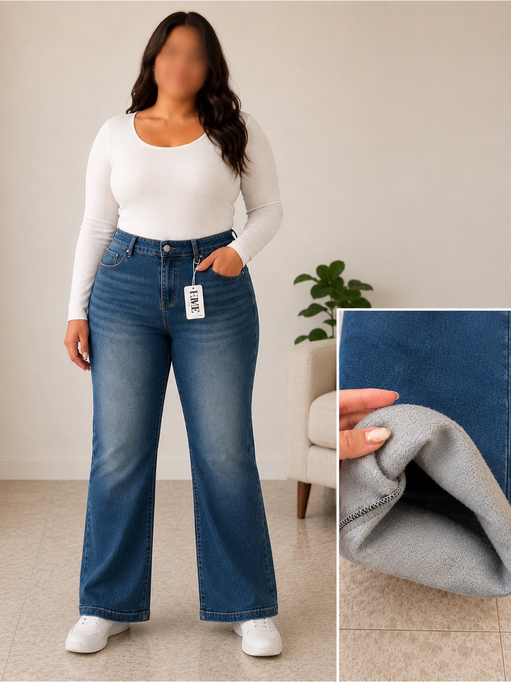 High-Rise Wide Leg Jeans in Mid Blue